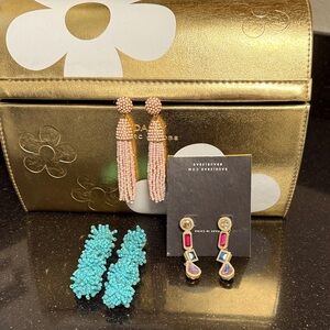 BaubleBar Gold, Pink, and Blue Earring Set -3